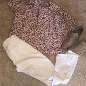 Floral 3/4 sleeve flowy top